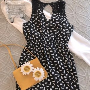 H&M V-Neck Cat Print Dress